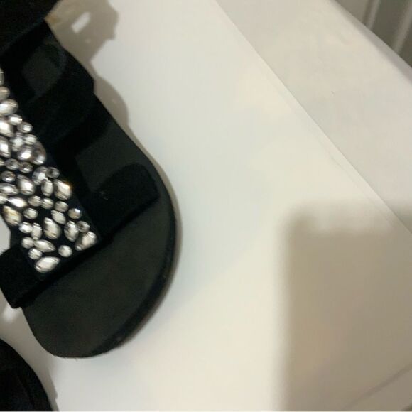 Grazie Embelished Platform Black Sandals 11 - Picture 8 of 12